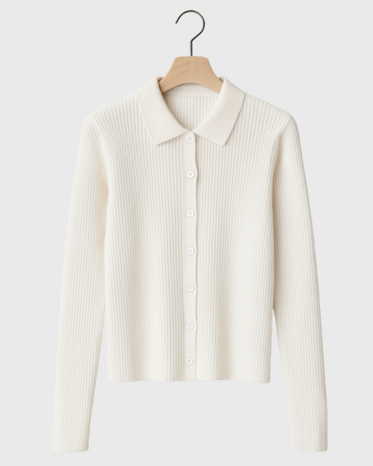 Moteriškas kardiganas ilgomis rankovėmis su sagutėm