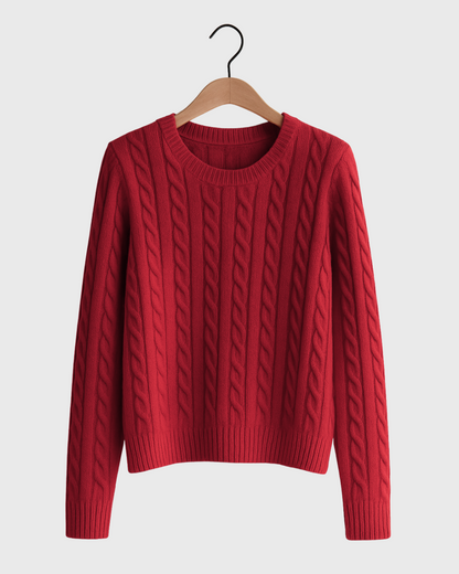 Moteriškas pintas megztinis su vilna