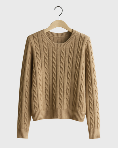 Moteriškas pintas megztinis su vilna