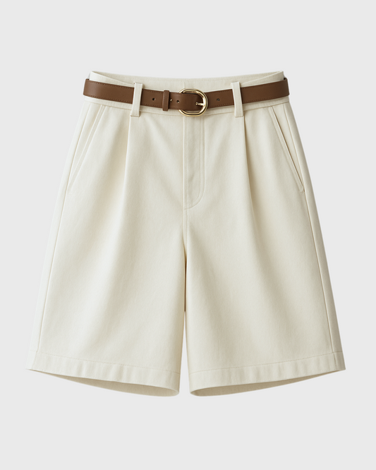 Moteriški medvilniniai vidutinio ilgio šortai