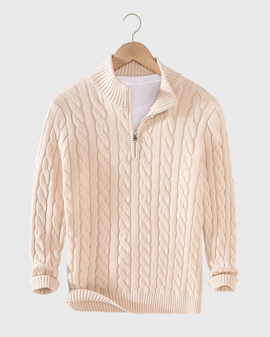 Vyriškas polo megztinis su užsegama apykakle