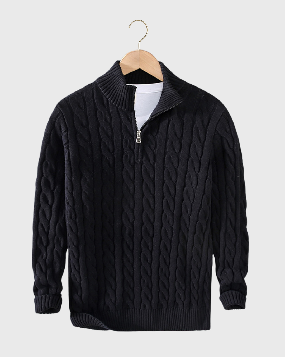 Vyriškas polo megztinis su užsegama apykakle