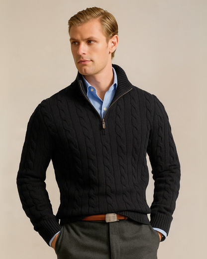 Vyriškas polo megztinis su užsegama apykakle