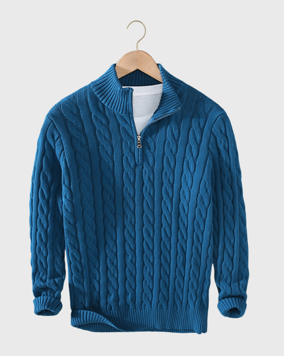 Vyriškas polo megztinis su užsegama apykakle