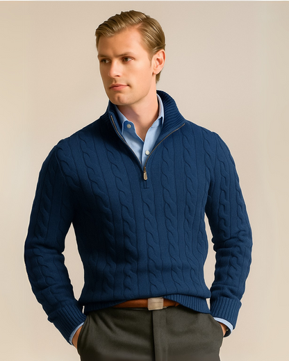 Vyriškas polo megztinis su užsegama apykakle