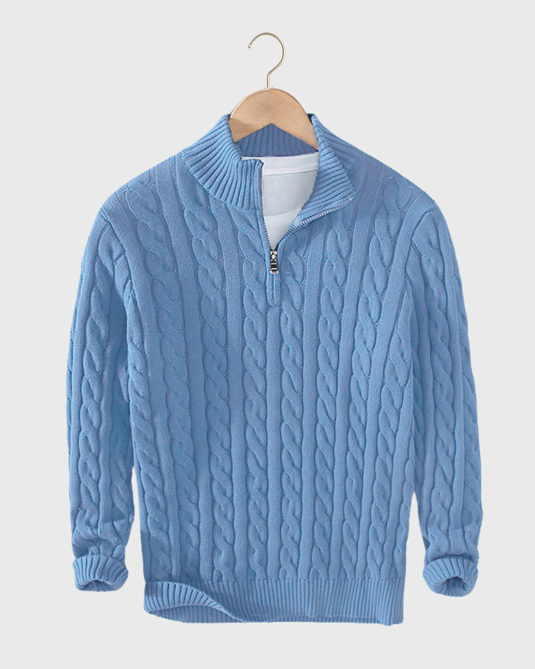 Vyriškas polo megztinis su užsegama apykakle