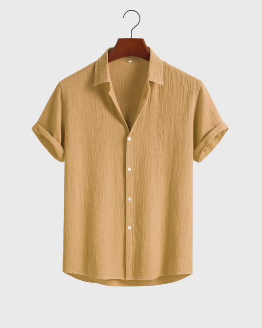 Vyriški lengvi medvilniai marškiniai trumpomis rankovėmis