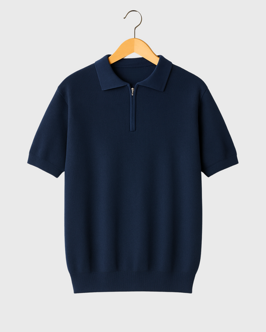 Vyriški medvilniniai marškinėliai su užsegama apykakle