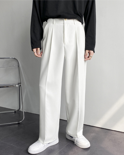 Vyriškos plačios tiesaus kirpimo laisvalaikio kelnės