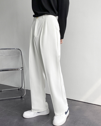 Vyriškos plačios tiesaus kirpimo laisvalaikio kelnės