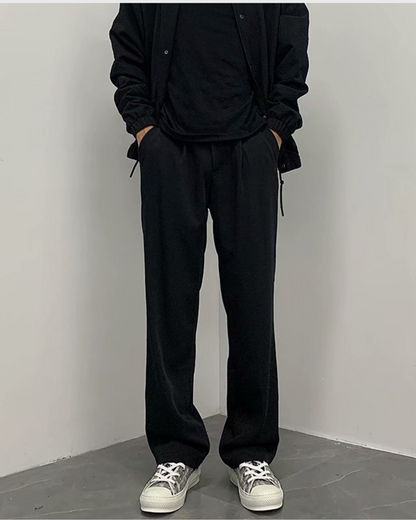 Vyriškos plačios tiesaus kirpimo laisvalaikio kelnės