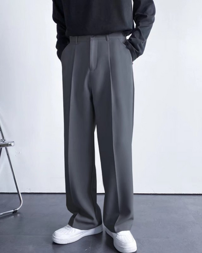 Vyriškos plačios tiesaus kirpimo laisvalaikio kelnės