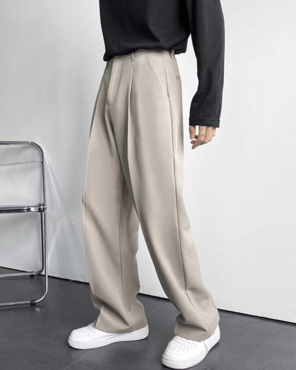 Vyriškos plačios tiesaus kirpimo laisvalaikio kelnės