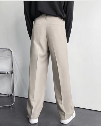 Vyriškos plačios tiesaus kirpimo laisvalaikio kelnės