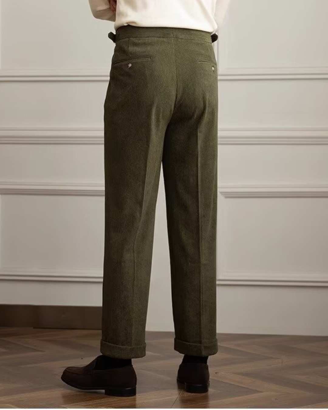 Vyriškos retro velvetinės kelnės