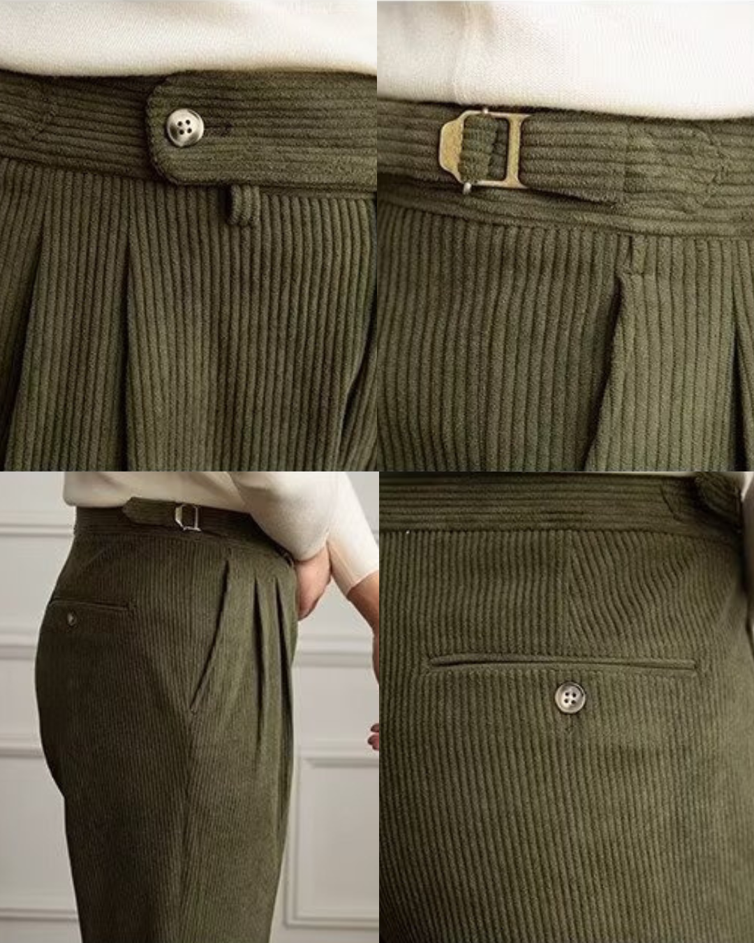 Vyriškos retro velvetinės kelnės