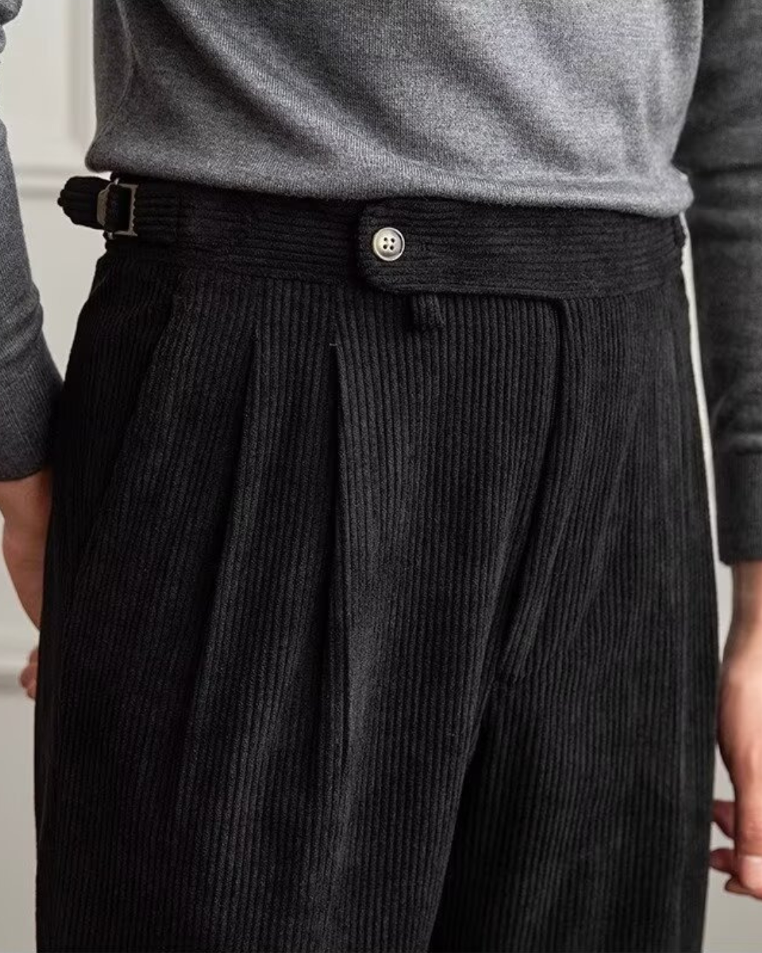 Vyriškos retro velvetinės kelnės